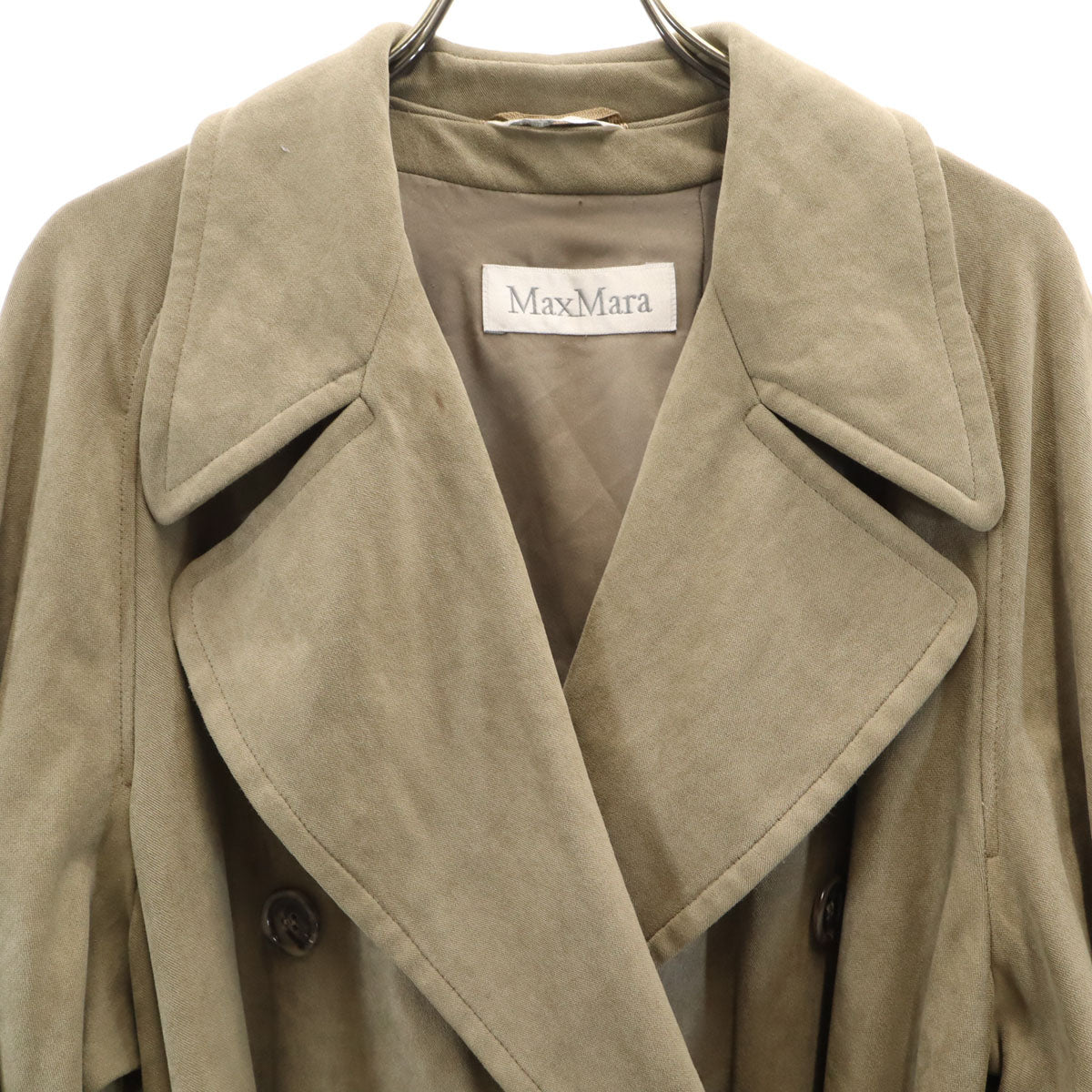 MAX MARA マックスマーラ イタリア製 トレンチコート 44 カーキベージュ レディース
