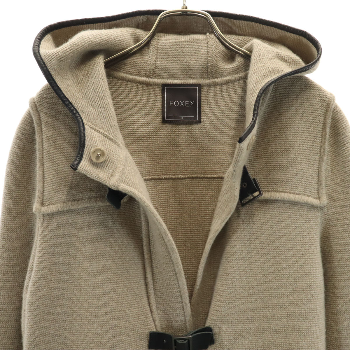 FOXEY フォクシー 日本製 カシミヤ100% ニットコート 40 ベージュ系 レディース