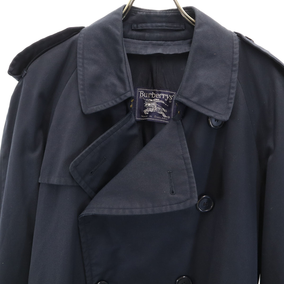 Burberrys バーバリーズ 80s イングランド製 オールド ヴィンテージ トレンチコート 46 ネイビー ベストライナー付き メンズ