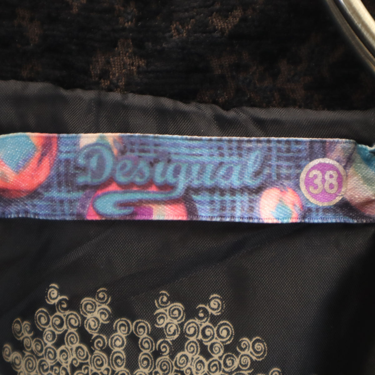 美品 Desigual デシグアル パイソン柄 コート 38 ブラウン系 レディース