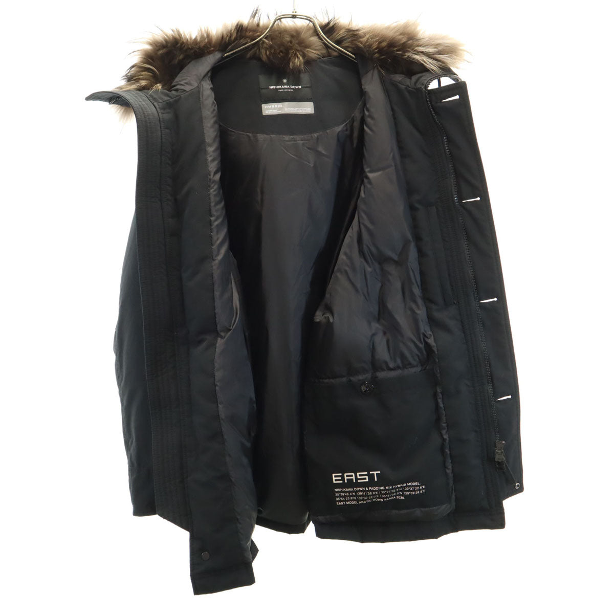 NISHIKAWA DOWN nano universe 西川ダウン ナノユニバース ダウンコート L ブラック メンズ