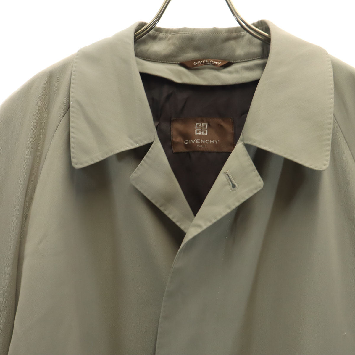 GIVENCHY ジバンシィ 90s オールド ステンカラーコート M グレージュ ベストライナー付き メンズ