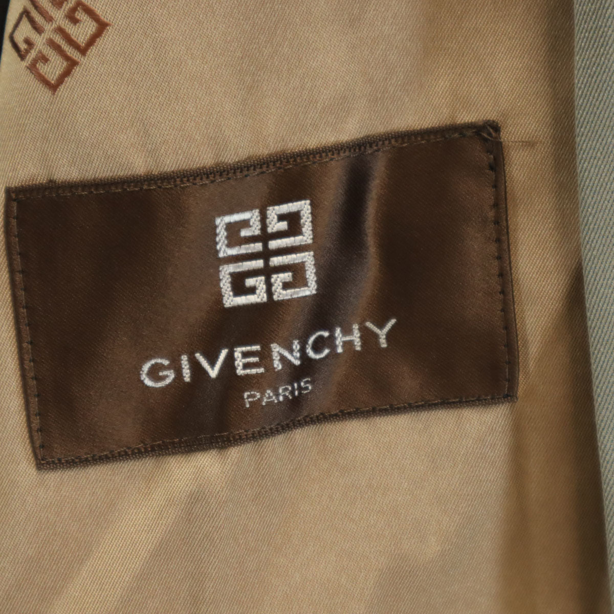 GIVENCHY ジバンシィ 90s オールド ステンカラーコート M グレージュ ベストライナー付き メンズ