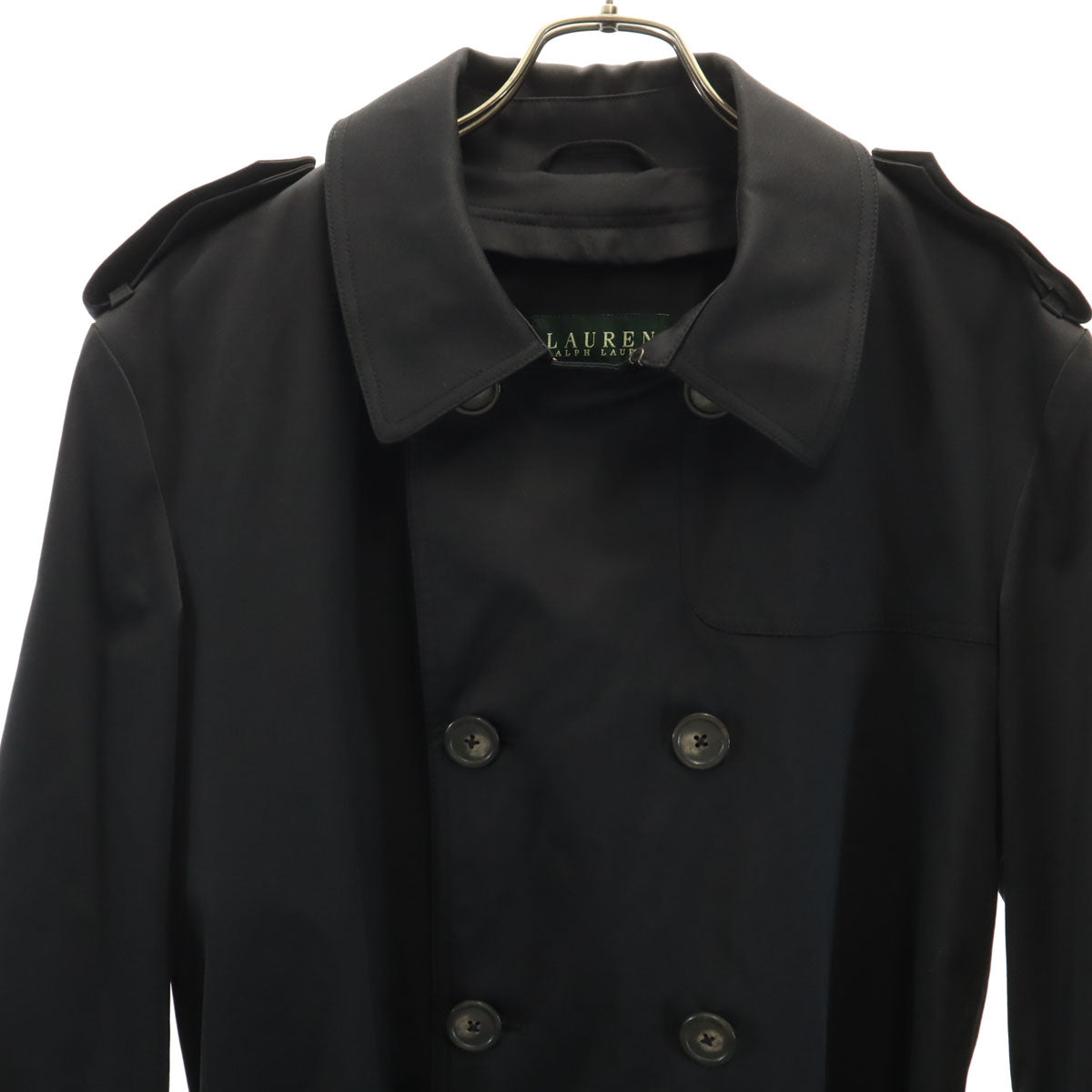 美品 LAUREN RALPH LAUREN ローレンラルフローレン トレンチコート 40R ブラック ライナー付き メンズ