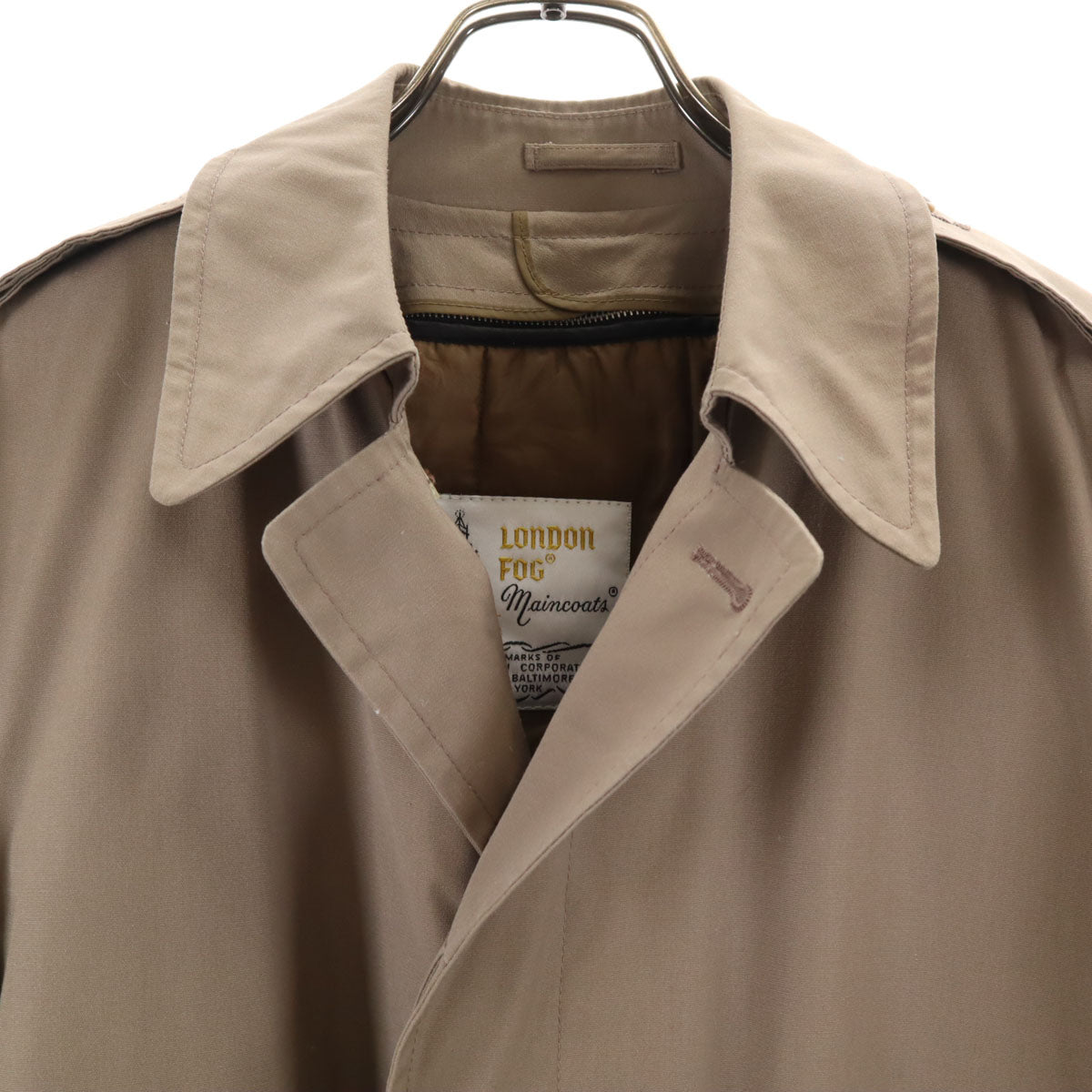 LONDON FOG ロンドンフォグ 70s 80s ヴィンテージ ライナー付き ステンカラーコート 38 ベージュ系 メンズ