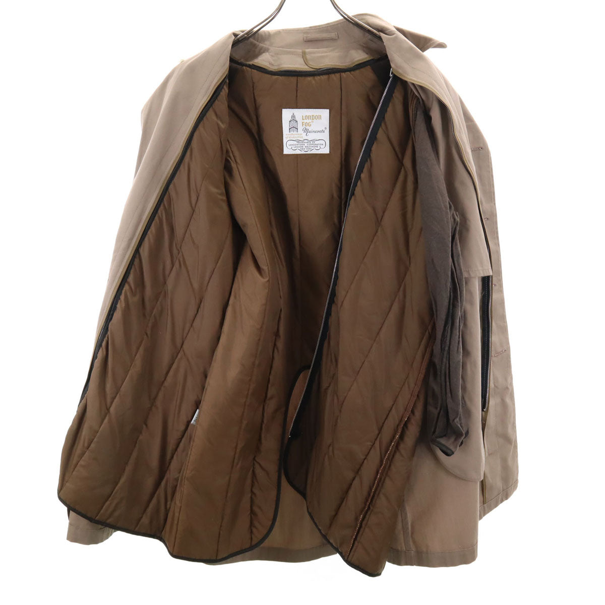 LONDON FOG ロンドンフォグ 70s 80s ヴィンテージ ライナー付き ステンカラーコート 38 ベージュ系 メンズ