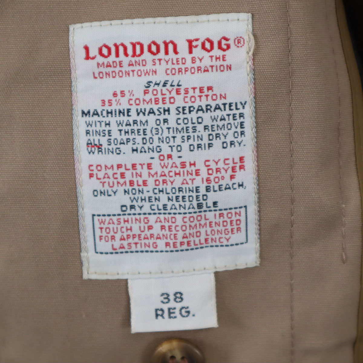 LONDON FOG ロンドンフォグ 70s 80s ヴィンテージ ライナー付き ステンカラーコート 38 ベージュ系 メンズ