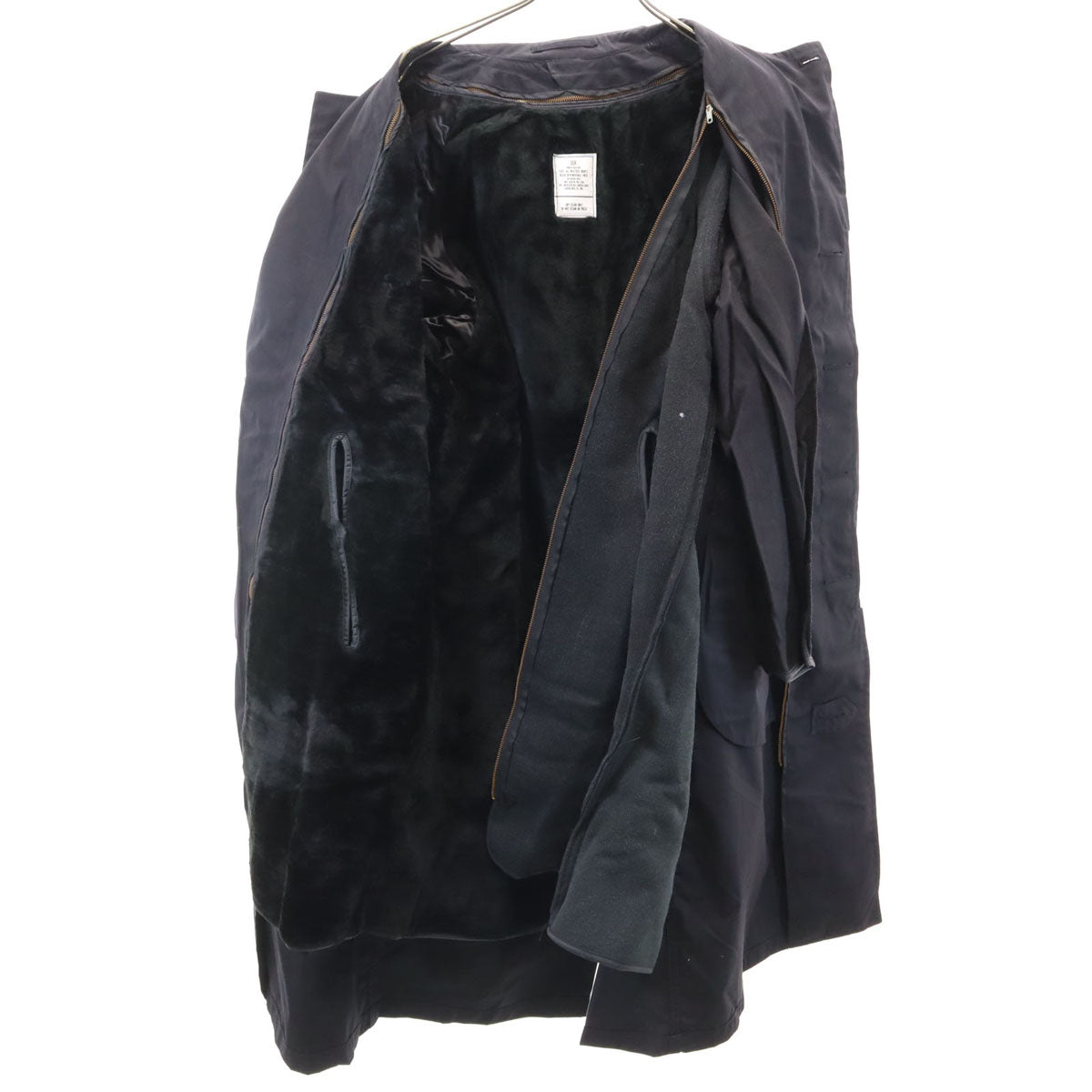 US NAVY アメリカ海軍 80s オールウェザーコート DLA ヴィンテージ ミリタリー ロングコート 36 ブラック系 ライナー メンズ