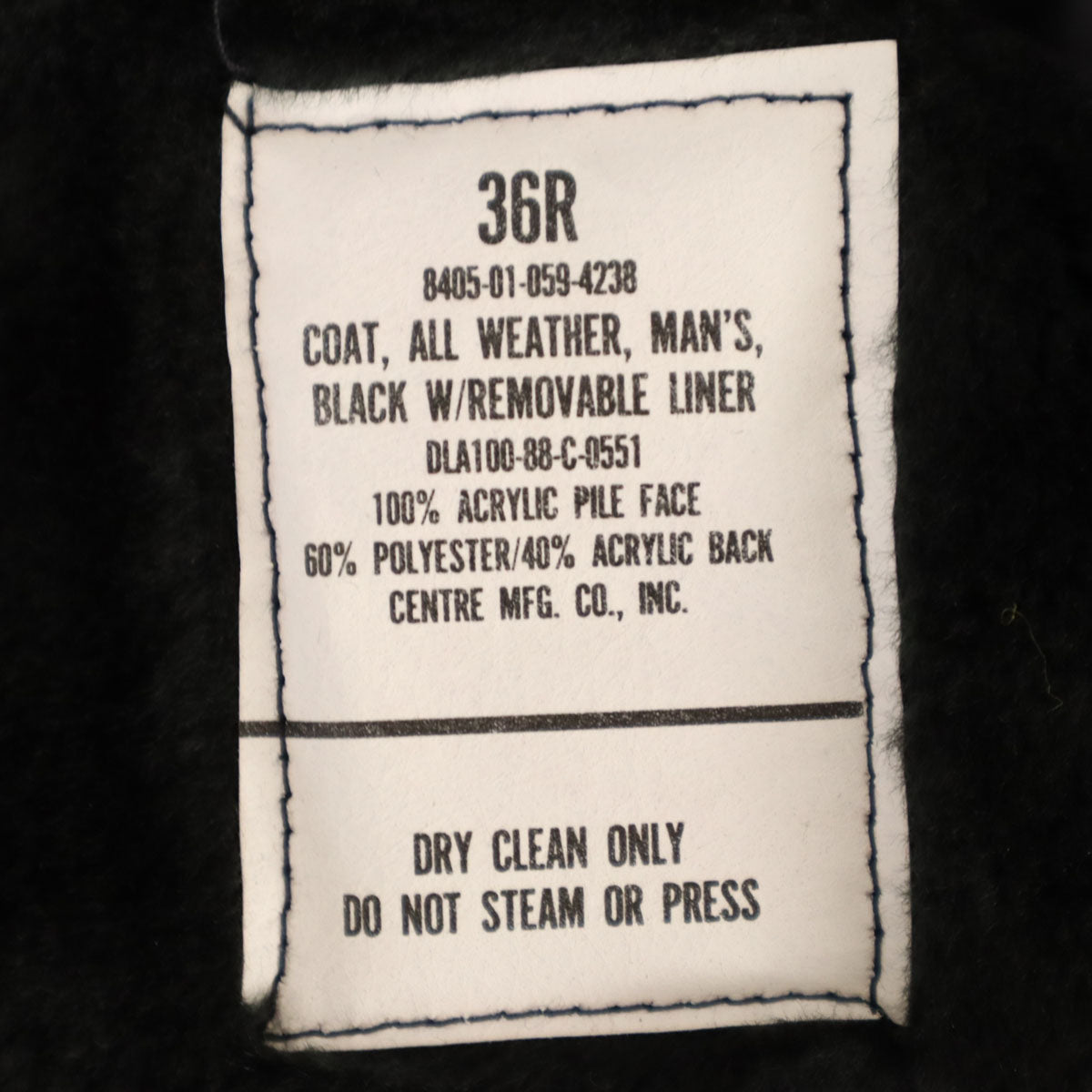 US NAVY アメリカ海軍 80s オールウェザーコート DLA ヴィンテージ ミリタリー ロングコート 36 ブラック系 ライナー メンズ