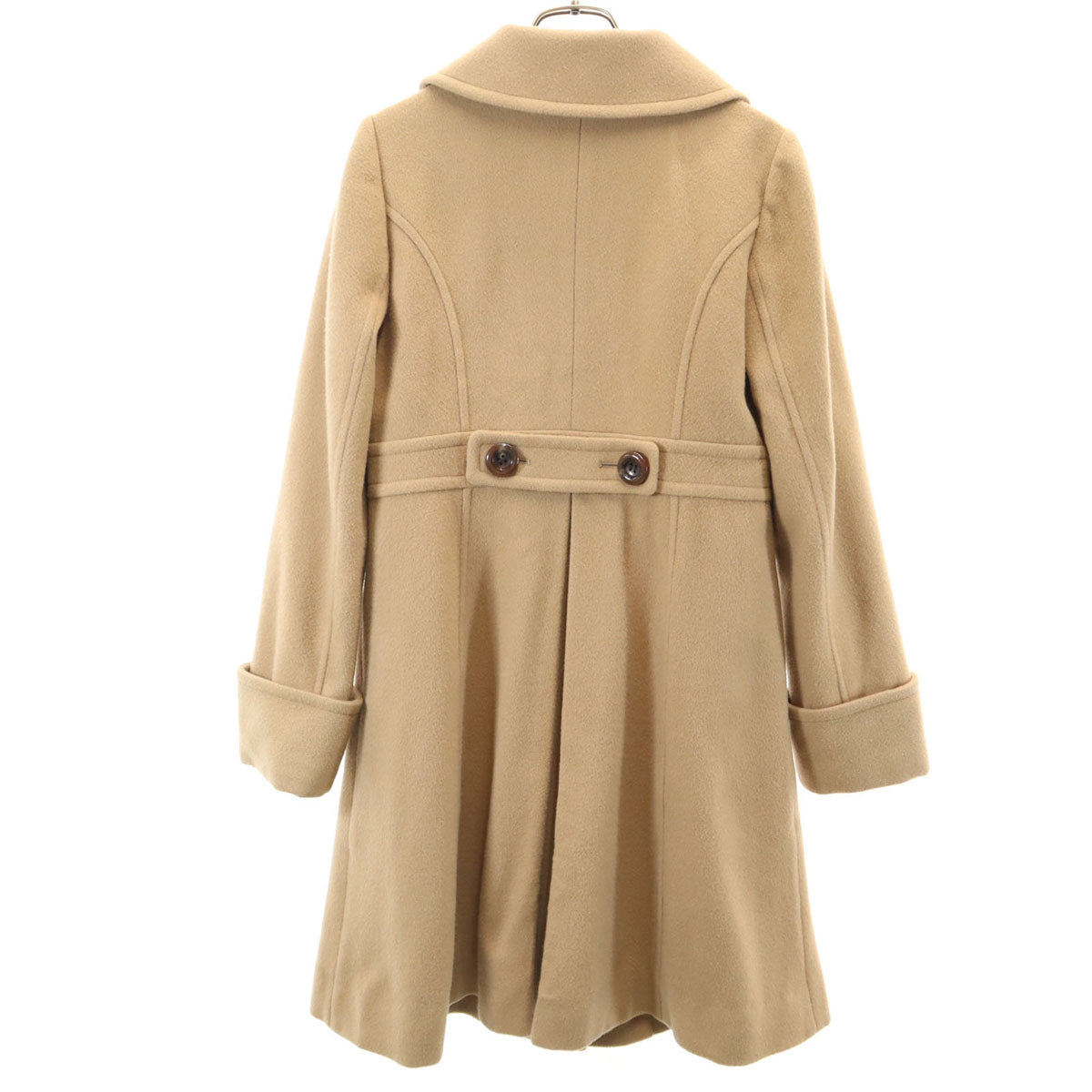 BLUE LABEL CRESTBRIDGE ブルーレーベルクレストブリッジ 丸襟 ウールコート 36 ベージュ系 三陽商会 レディース