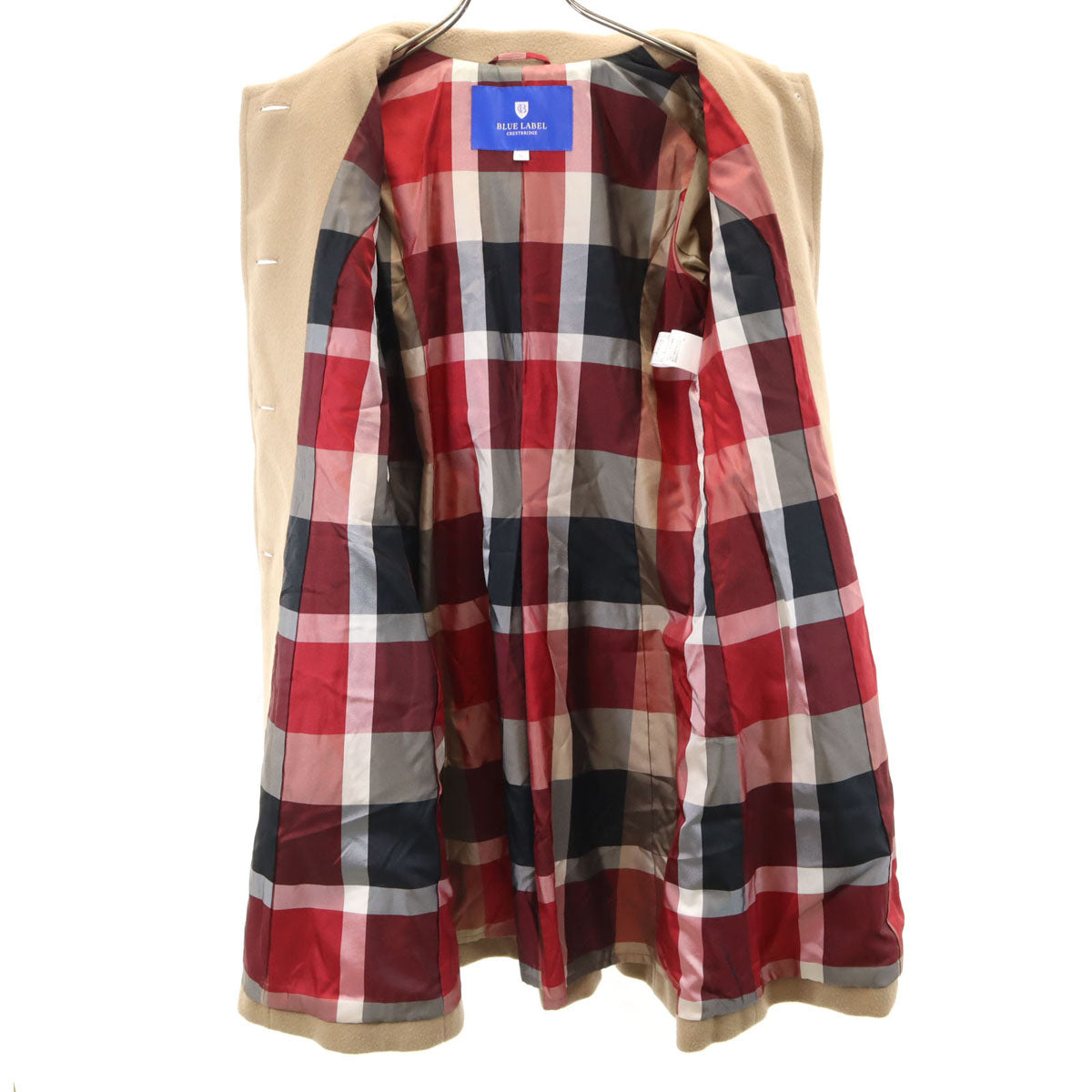 BLUE LABEL CRESTBRIDGE ブルーレーベルクレストブリッジ 丸襟 ウールコート 36 ベージュ系 三陽商会 レディース