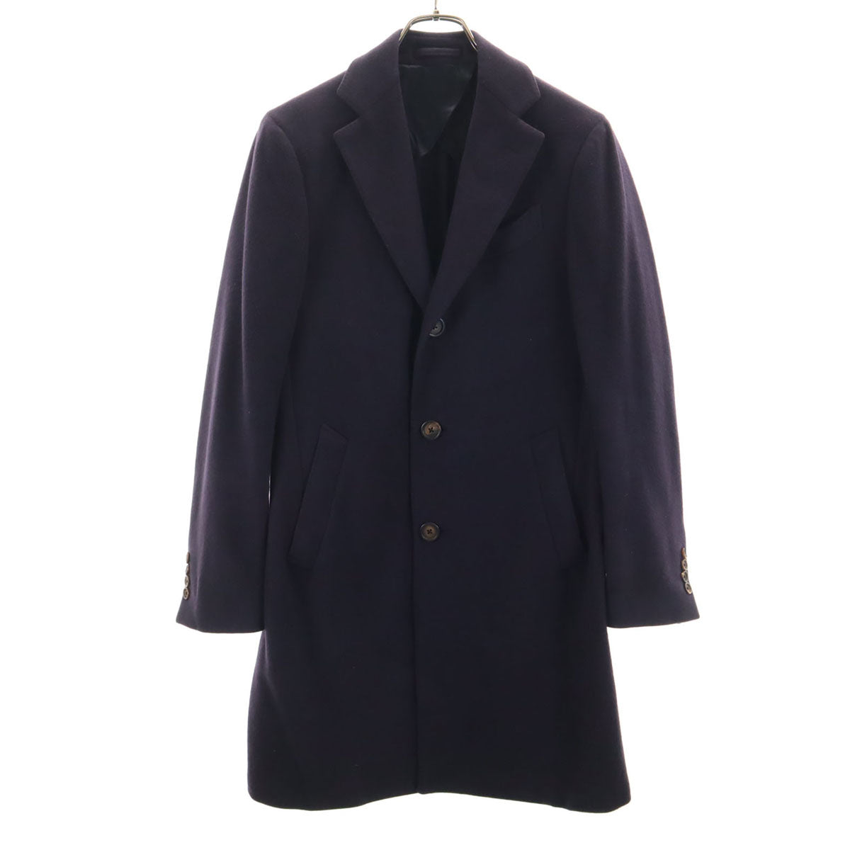 LARDINI ラルディーニ イタリア製 ウール チェスターコート 44 ネイビー メンズ