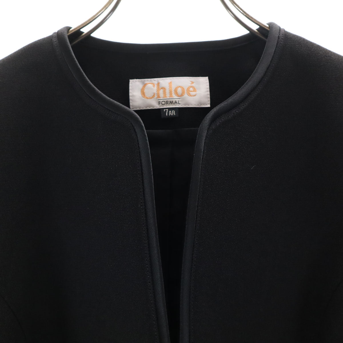 美品 Chloe クロエ 日本製 長袖 フォーマル アンサンブル 7AR ブラック ワンピース レディース