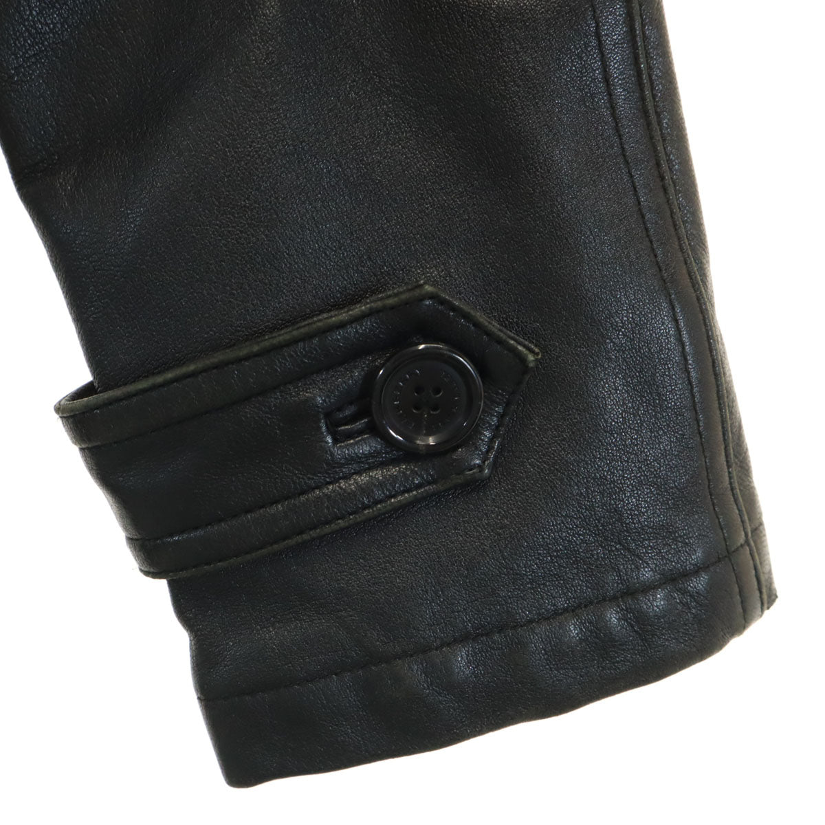 BURBERRY BLACK LABEL バーバリーブラックレーベル ファー付き レザーコート L ブラック 三陽商会 メンズ