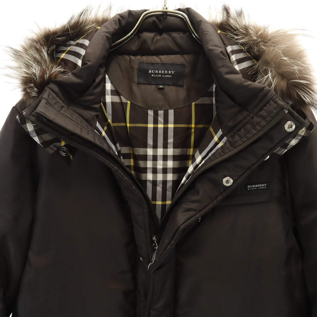 美品 BURBERRY BLACK LABEL バーバリーブラックレーベル ダウンコート M ブラウン 三陽商会 メンズ