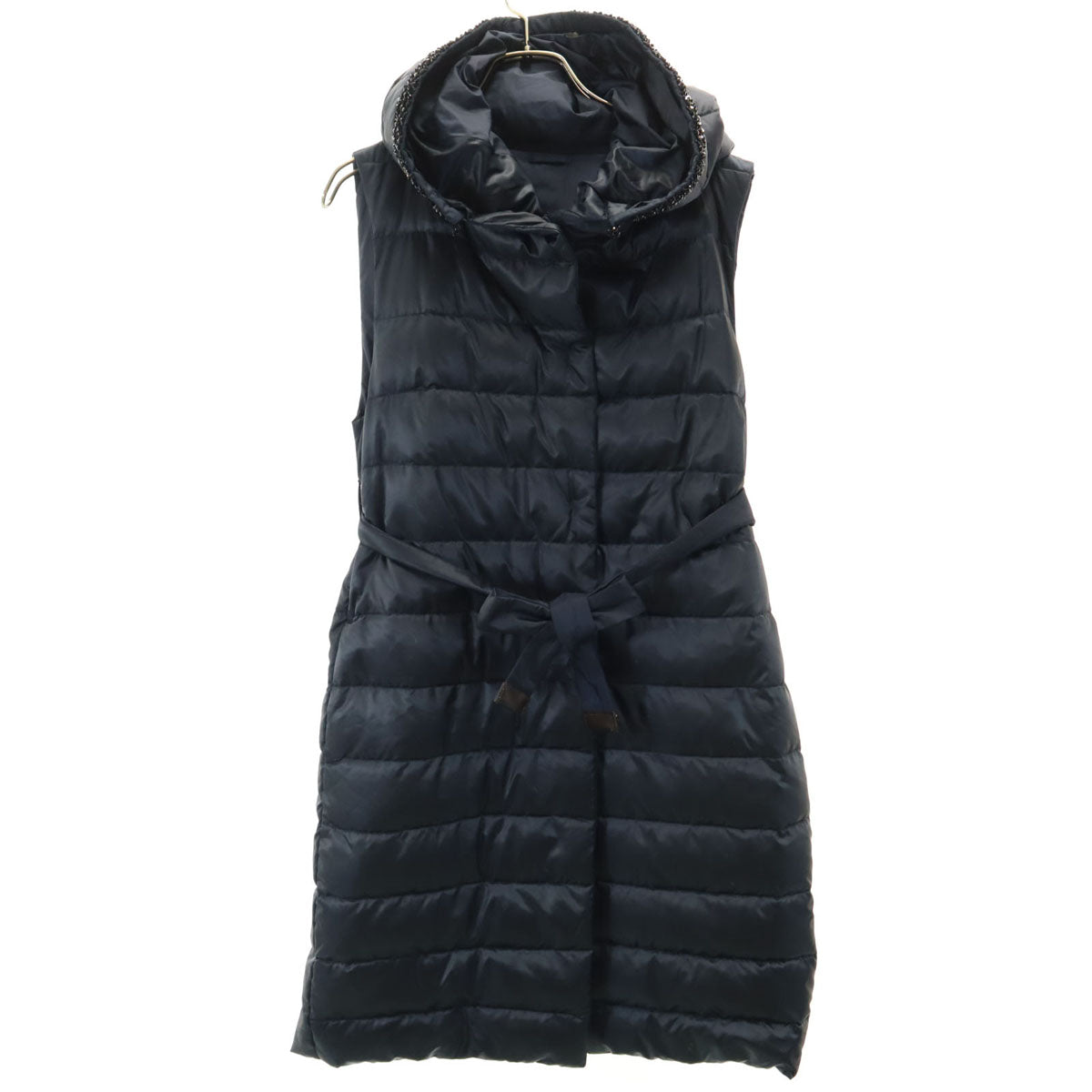 S Max Mara エスマックスマーラ ロング ダウンベスト 36 ネイビー系 レディース