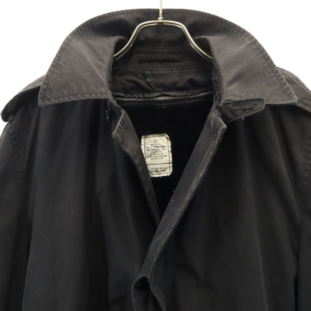 US NAVY アメリカ海軍 80s ヴィンテージ DLA オールウェザーコート ミリタリーコート 38 ブラック系 ライナー メンズ