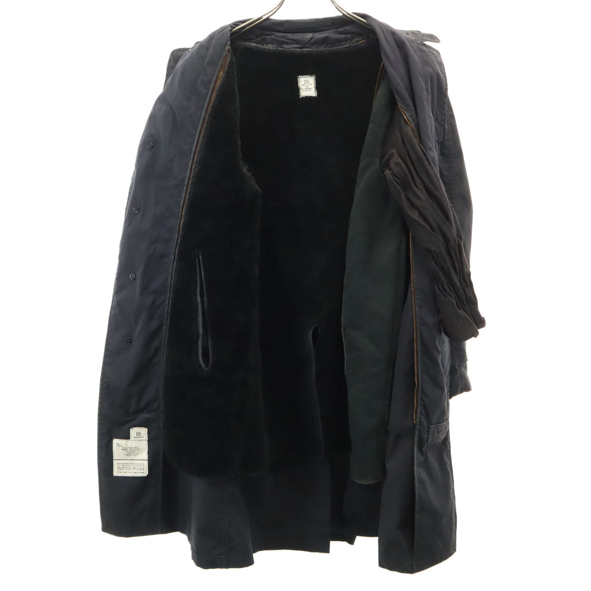 US NAVY アメリカ海軍 80s ヴィンテージ DLA オールウェザーコート ミリタリーコート 32 ブラック系 ライナー メンズ