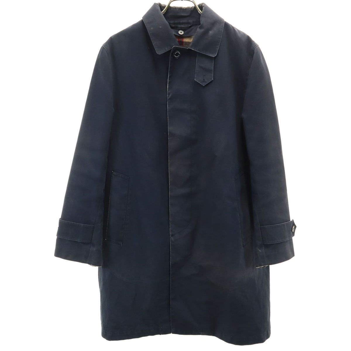 MACKINTOSH PHILOSOPHY マッキントッシュフィロソフィー 日本製 ステンカラーコート 36 ネイビー系 ライナー 三陽商会 メンズ