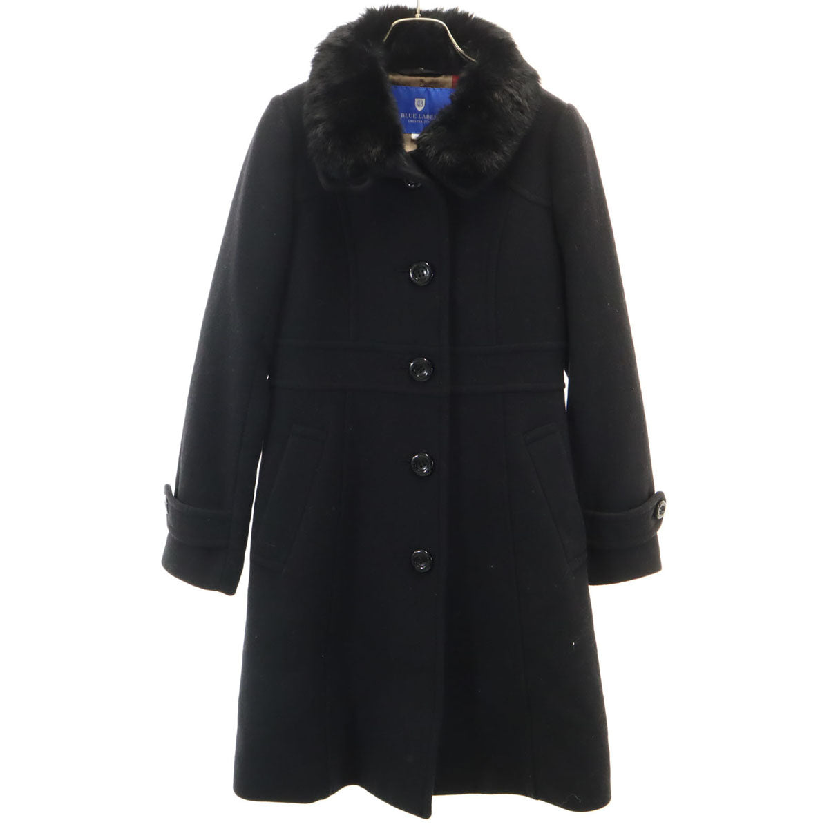 BLUE LABEL CRESTBRIDGE ブルーレーベルクレストブリッジ ウールブレンド コート 36 ブラック系 三陽商会 レディース