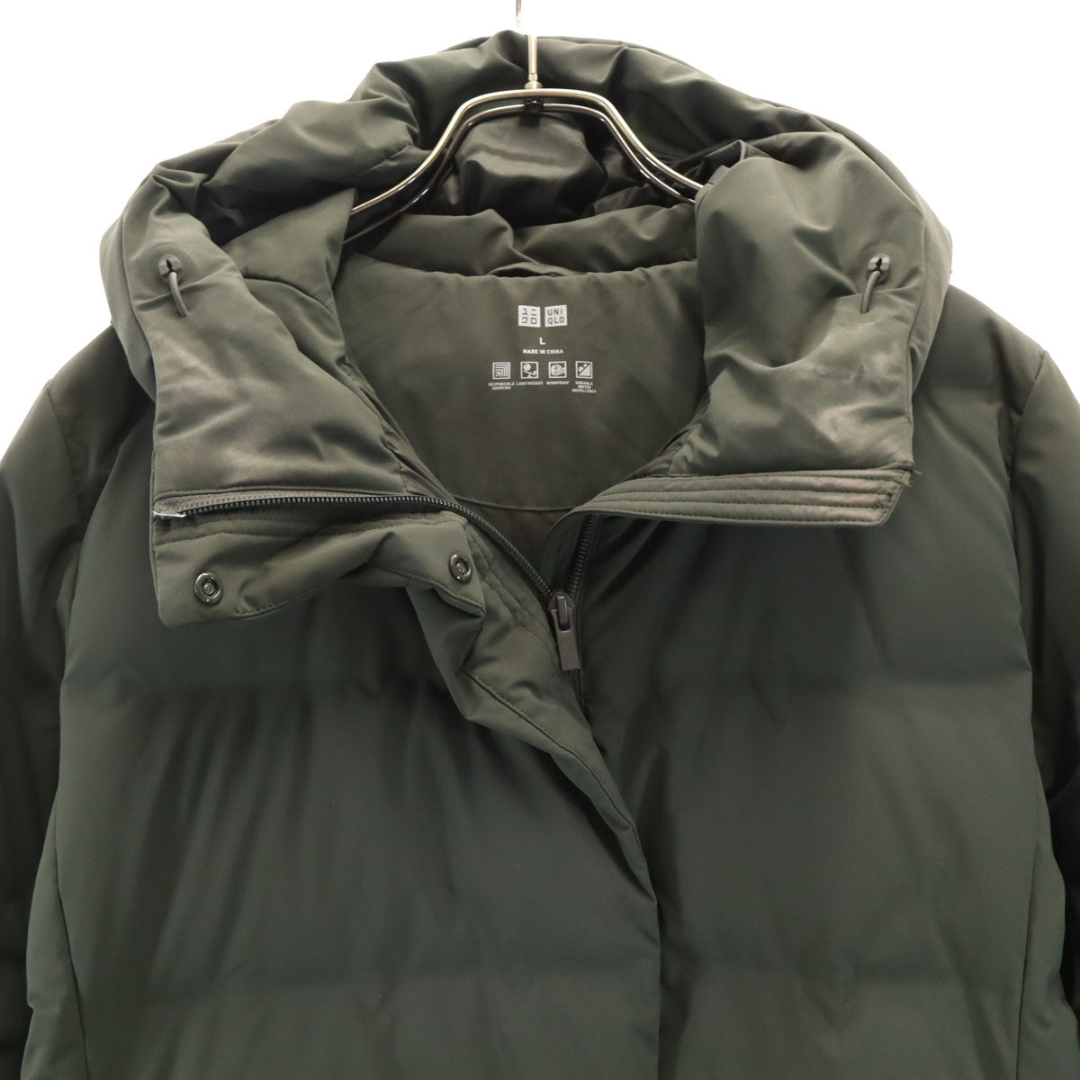 UNIQLO ユニクロ シームレス ダウンコート L カーキ レディース