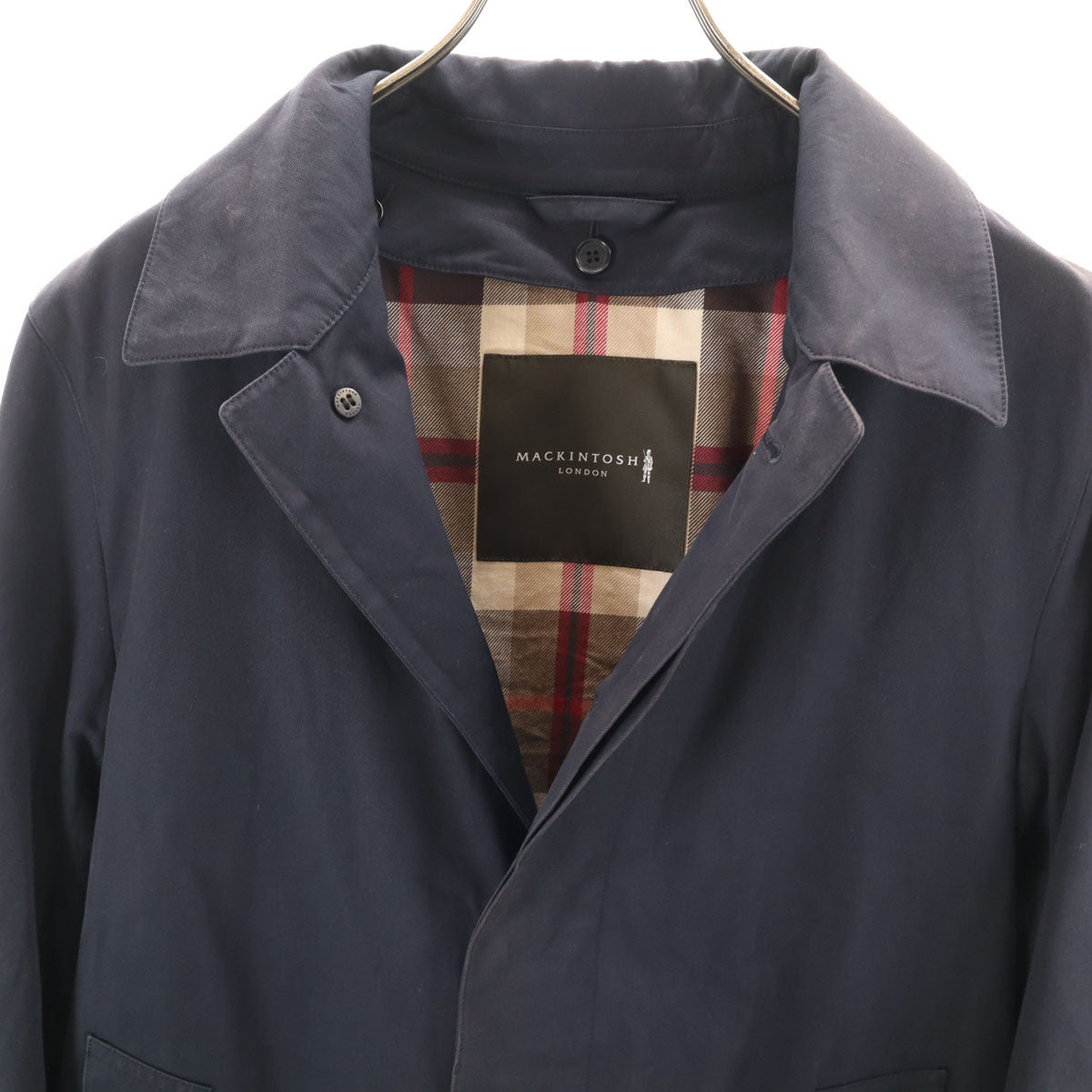 MACKINTOSH LONDON マッキントッシュロンドン ステンカラーコート 38 ネイビー ベストライナー付き メンズ
