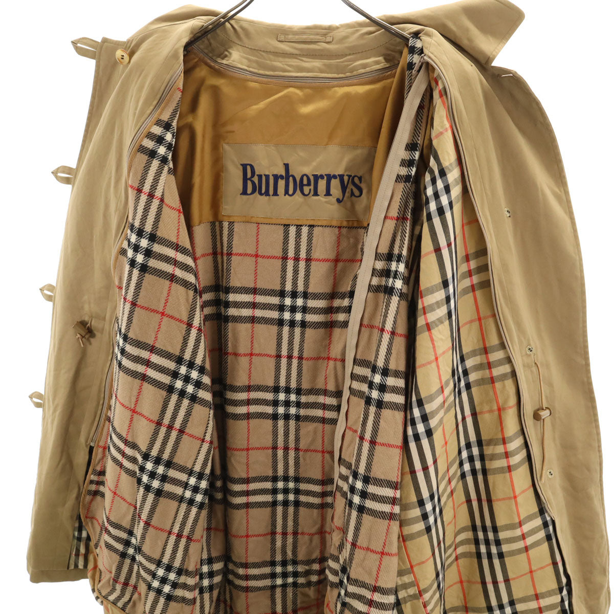 Burberrys バーバリーズ 90s オールド フーデット コート 9AR ベージュ系 ベストライナー付き レディース