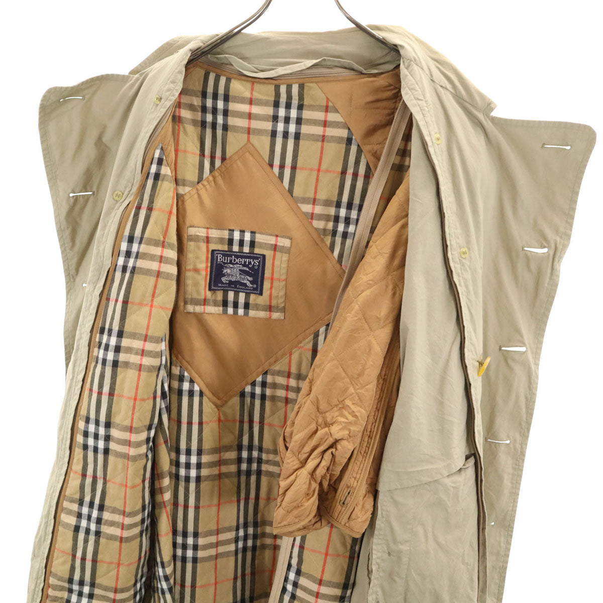 Burberrys バーバリーズ 90s 英国製 オールド トレンチコート 50 グレージュ ライナー付き メンズ