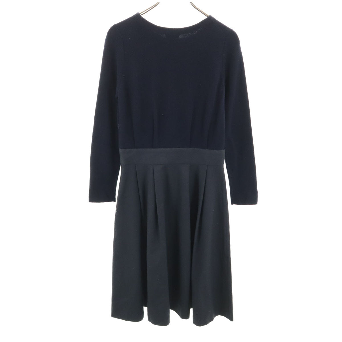 未使用 MACKINTOSH PHILOSOPHY マッキントッシュフィロソフィー 長袖 ニット切替 ワンピース 38 ネイビー レディース