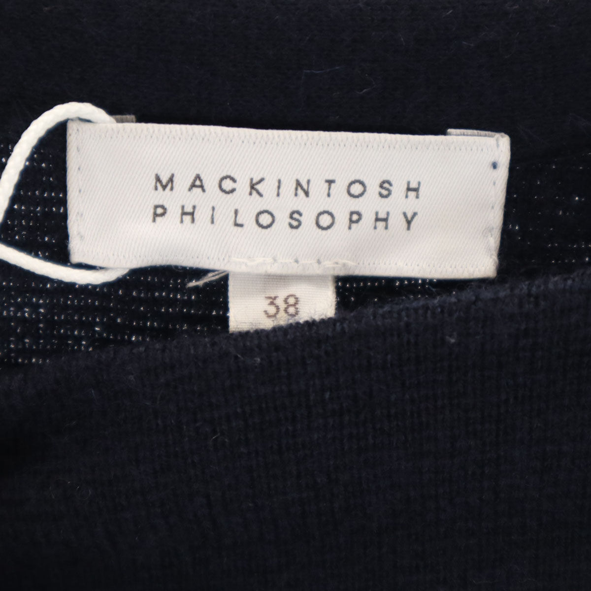 未使用 MACKINTOSH PHILOSOPHY マッキントッシュフィロソフィー 長袖 ニット切替 ワンピース 38 ネイビー レディース