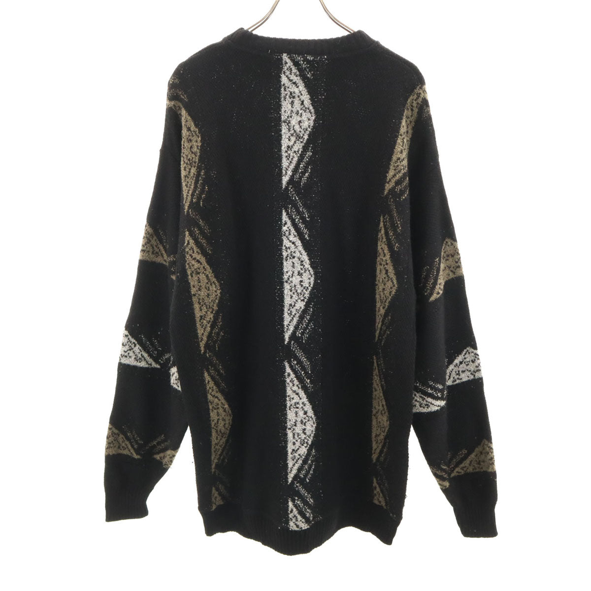 ALEXANDER LLOYD アレクサンダーロイド 90s イタリア製 オールド 総柄 長袖 セーター 2XLT ブラック ニット ビッグサイズ メンズ