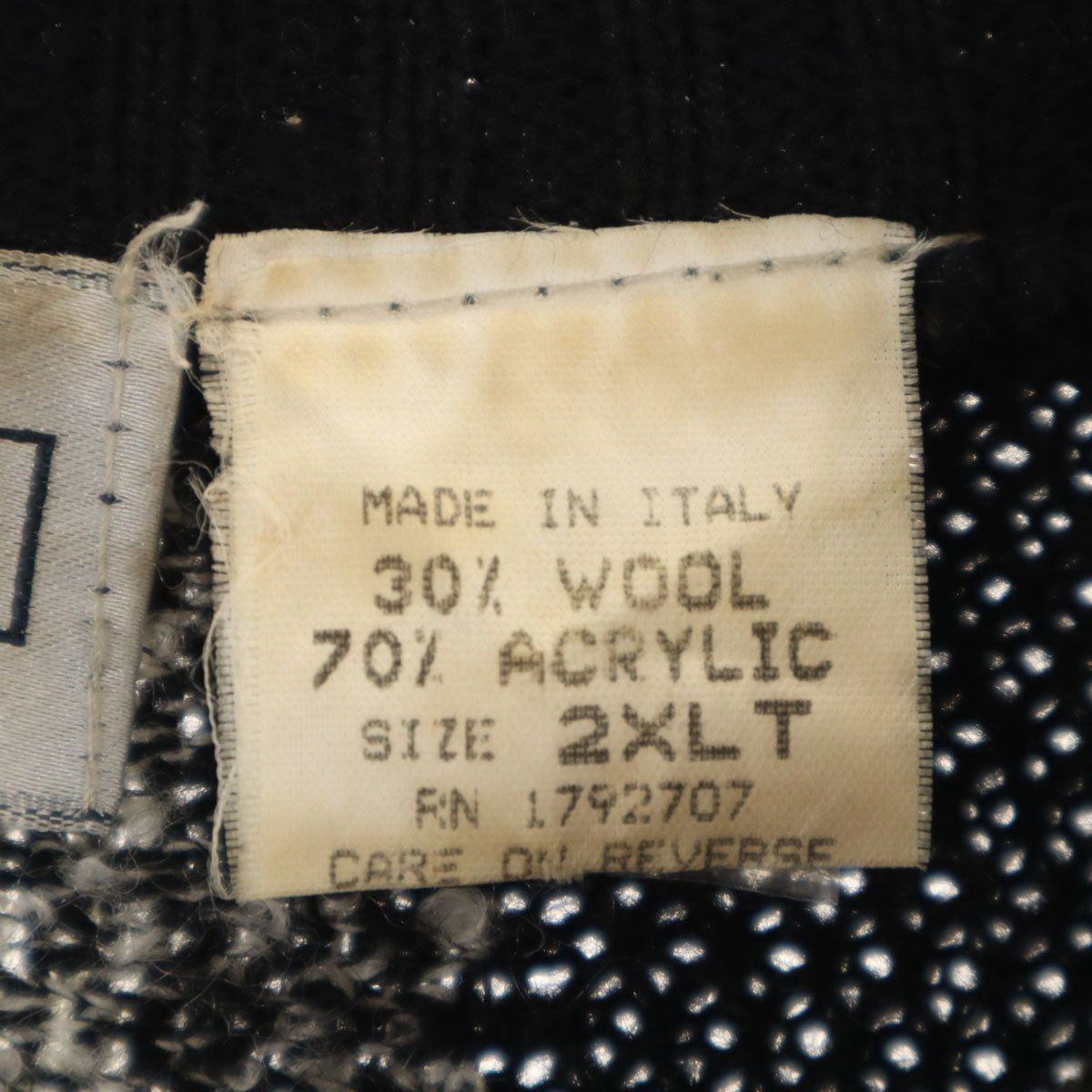 ALEXANDER LLOYD アレクサンダーロイド 90s イタリア製 オールド 総柄 長袖 セーター 2XLT ブラック ニット ビッグサイズ メンズ