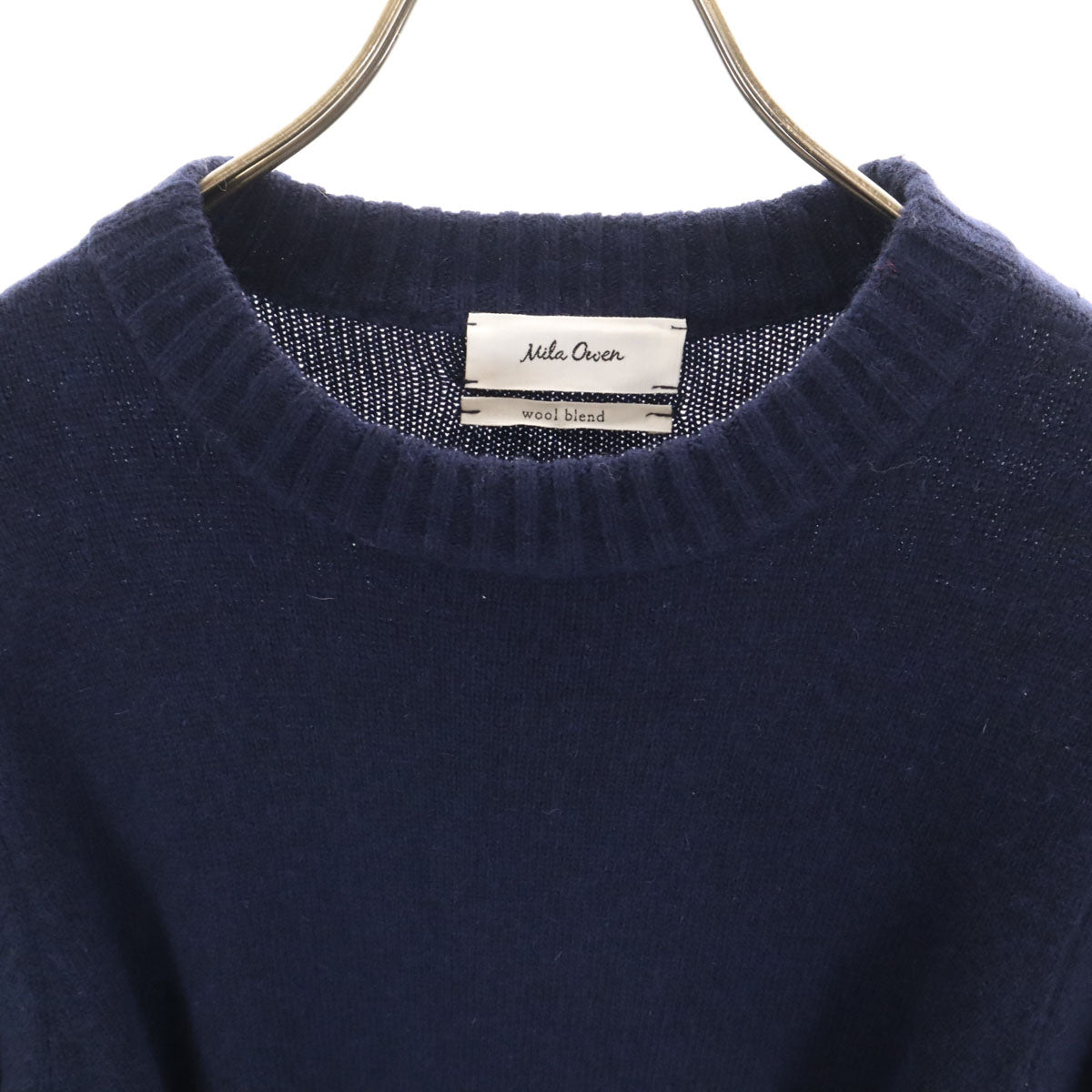 Mila Owen ミラオーウェン 長袖 ニット ロングワンピース F ネイビー レディース