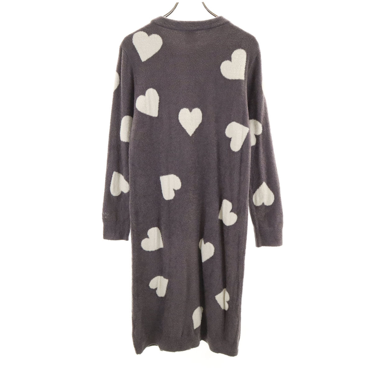 gelato pique ジェラートピケ ハート柄 長袖 ロングワンピース F グレー ルームウェア レディース