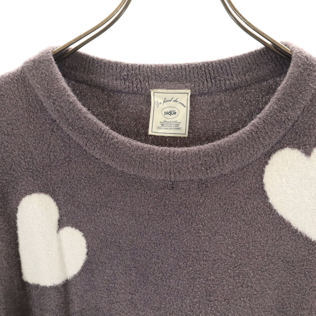 gelato pique ジェラートピケ ハート柄 長袖 ロングワンピース F グレー ルームウェア レディース