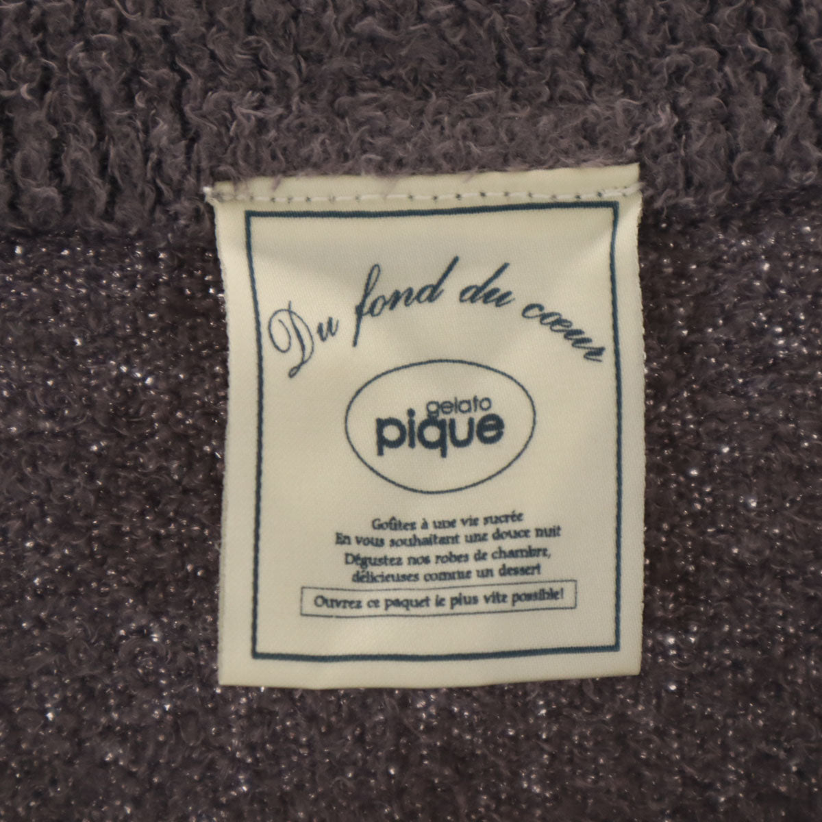 gelato pique ジェラートピケ ハート柄 長袖 ロングワンピース F グレー ルームウェア レディース