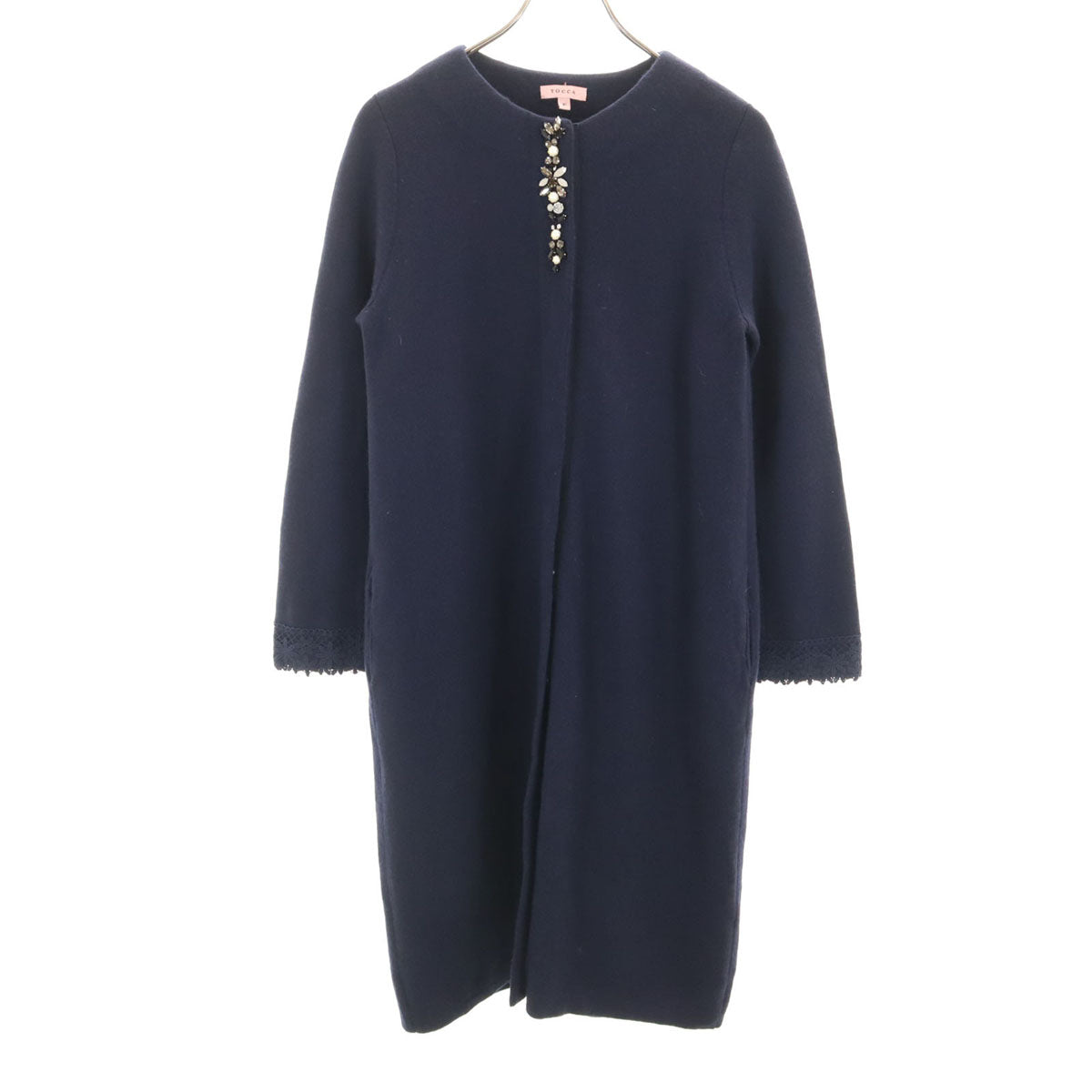 TOCCA トッカ 長袖 ロング ニットカーディガン F ネイビー レディース