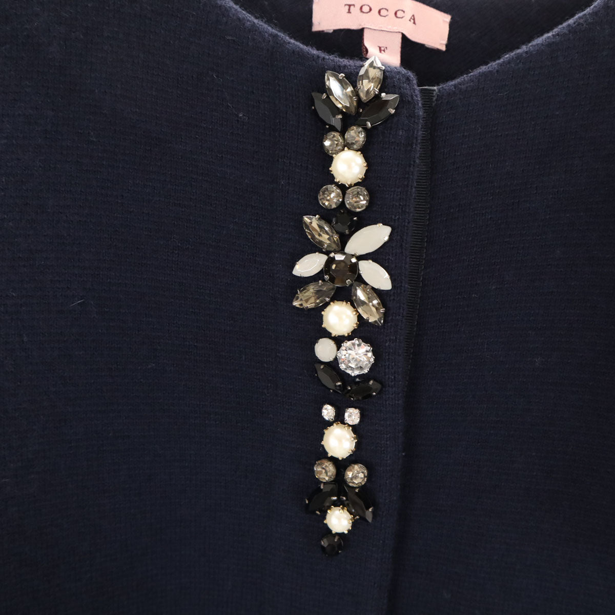 TOCCA トッカ 長袖 ロング ニットカーディガン F ネイビー レディース