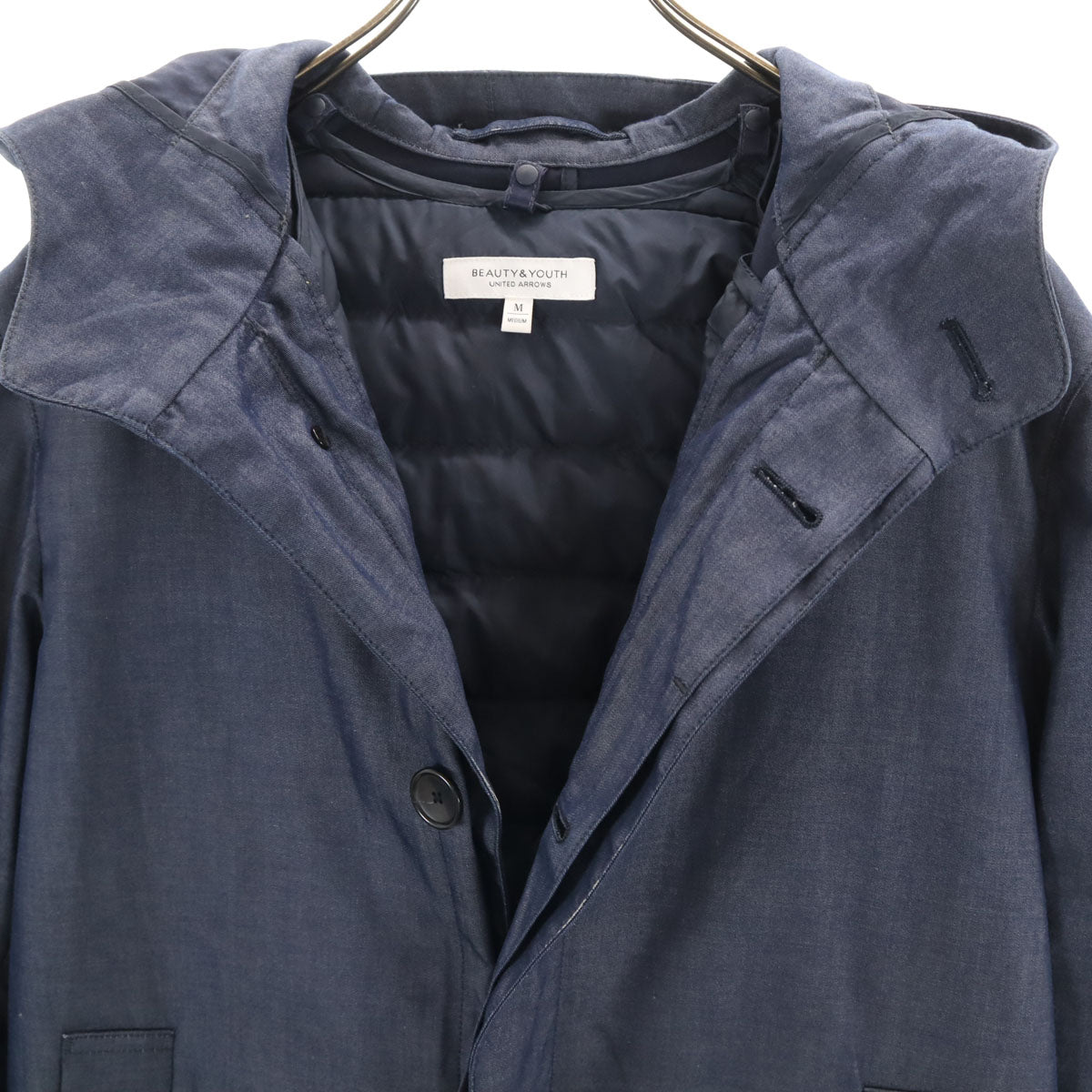 BEAUTY&YOUTH UNITED ARROWS ビューティーアンドユース ユナイテッドアローズ ツイル ボンディング 3WAY コート M ネイビー ダウンライナー付き メンズ