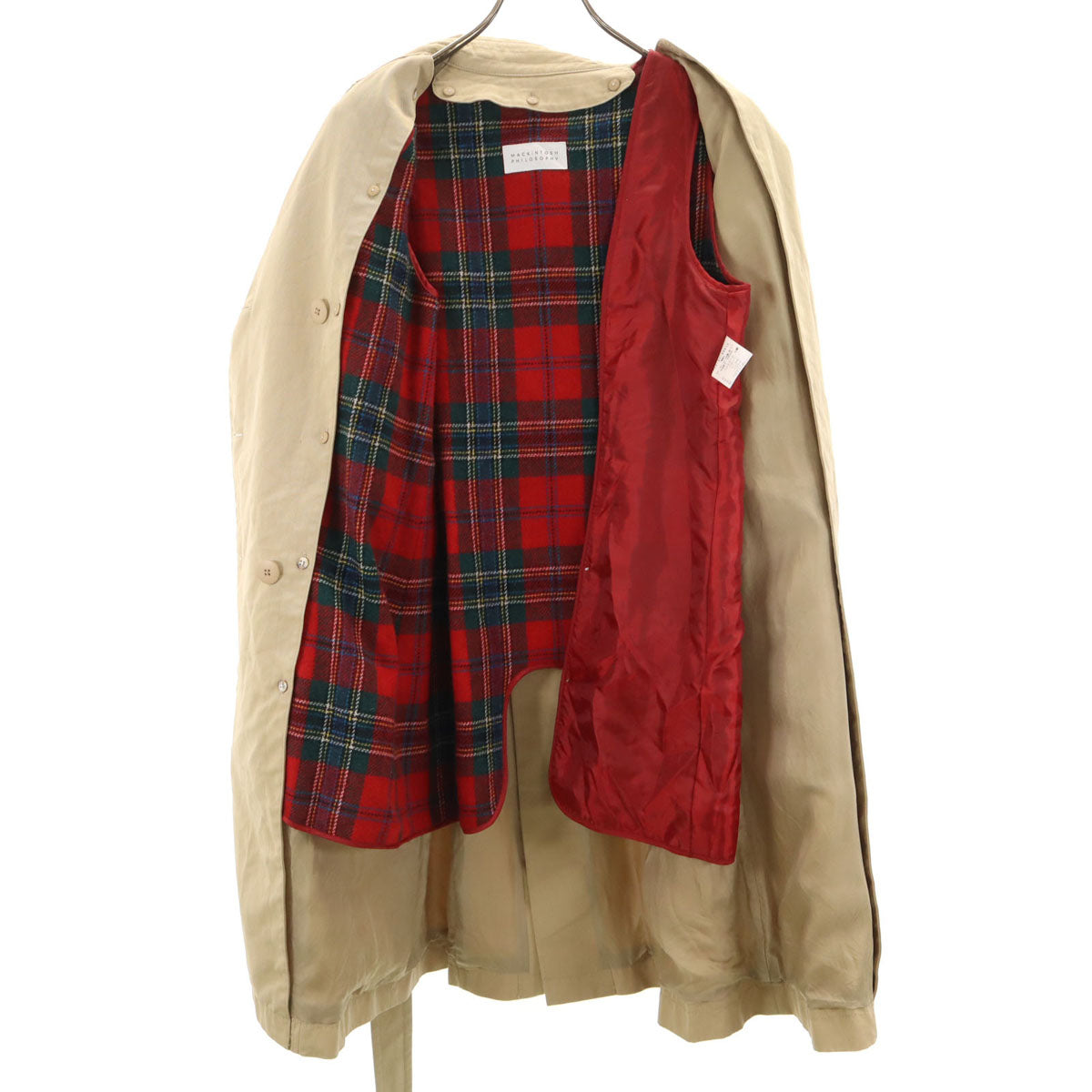 MACKINTOSH PHILOSOPHY マッキントッシュフィロソフィー トレンチコート 36 ベージュ ベストライナー付き レディース