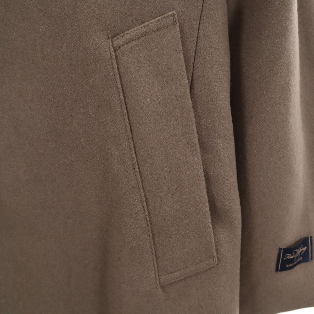 未使用 nano universe ナノユニバース メルトン ステンカラーコート S モカ メンズ