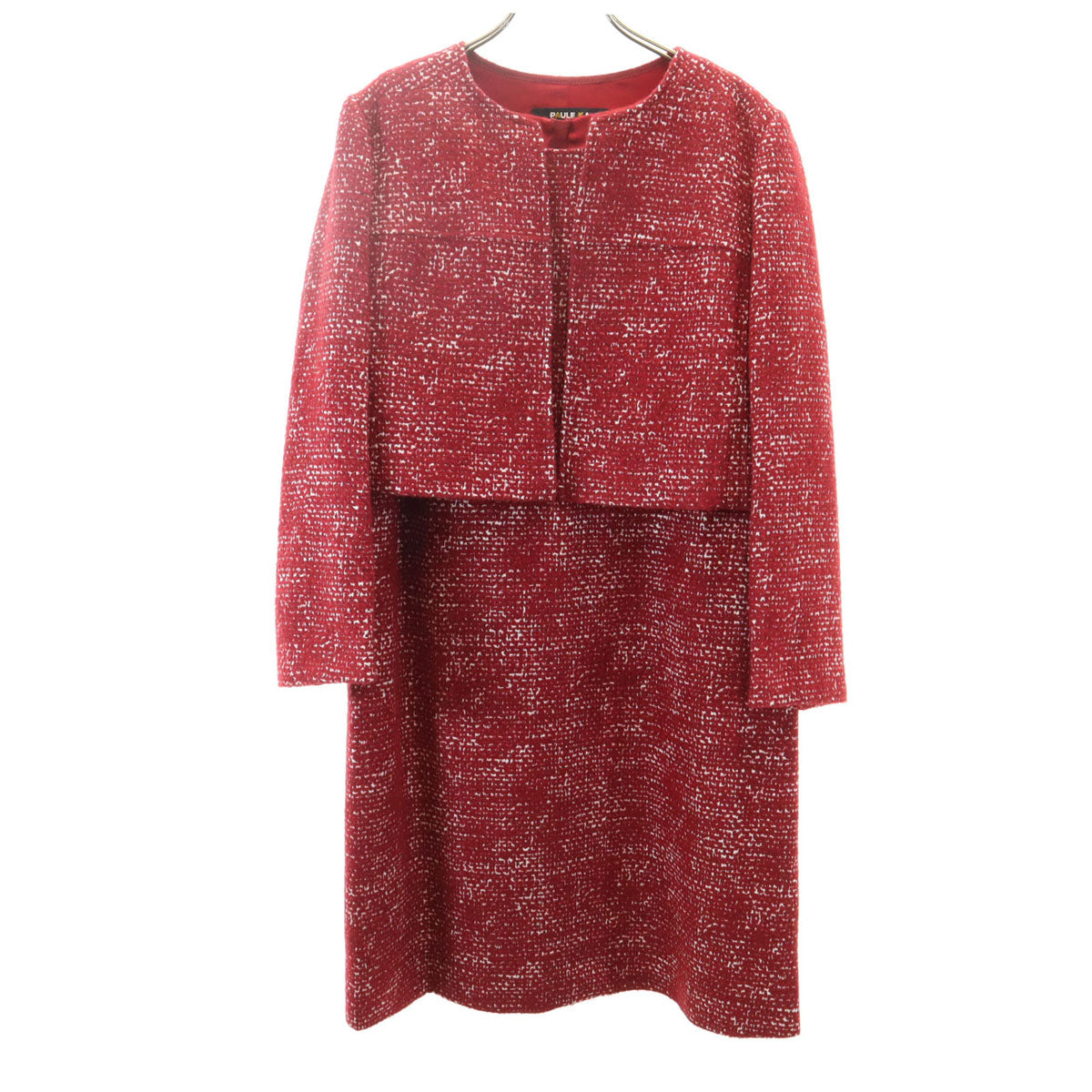 美品 PAULE KA ポールカ ノースリーブ ワンピース 38 レッド セット レディース