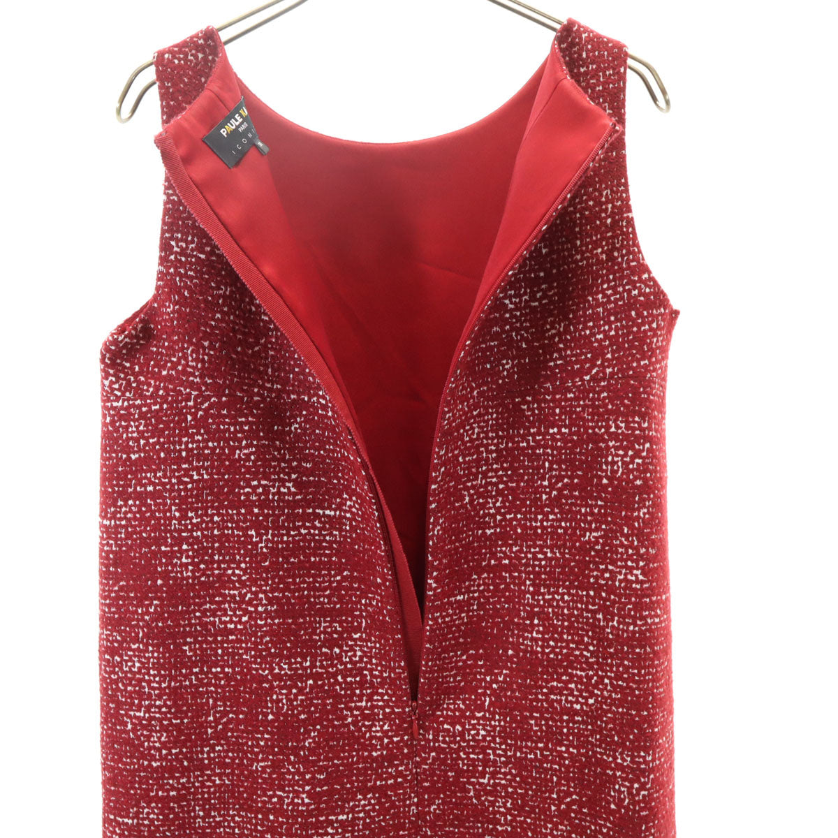 美品 PAULE KA ポールカ ノースリーブ ワンピース 38 レッド セット レディース