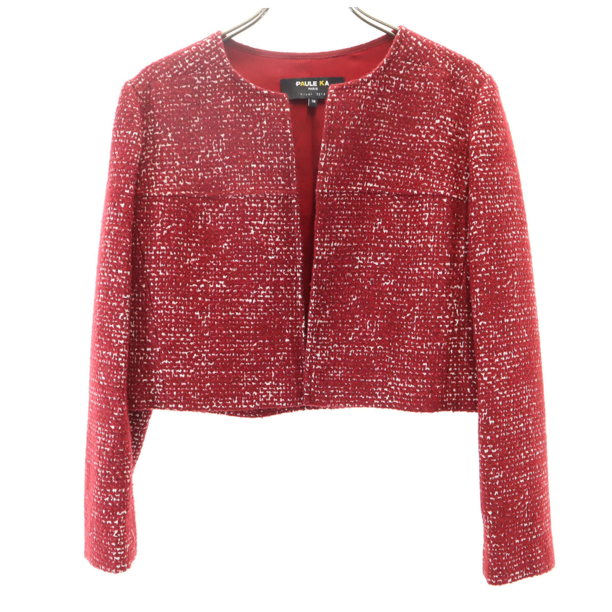 美品 PAULE KA ポールカ ノースリーブ ワンピース 38 レッド セット レディース