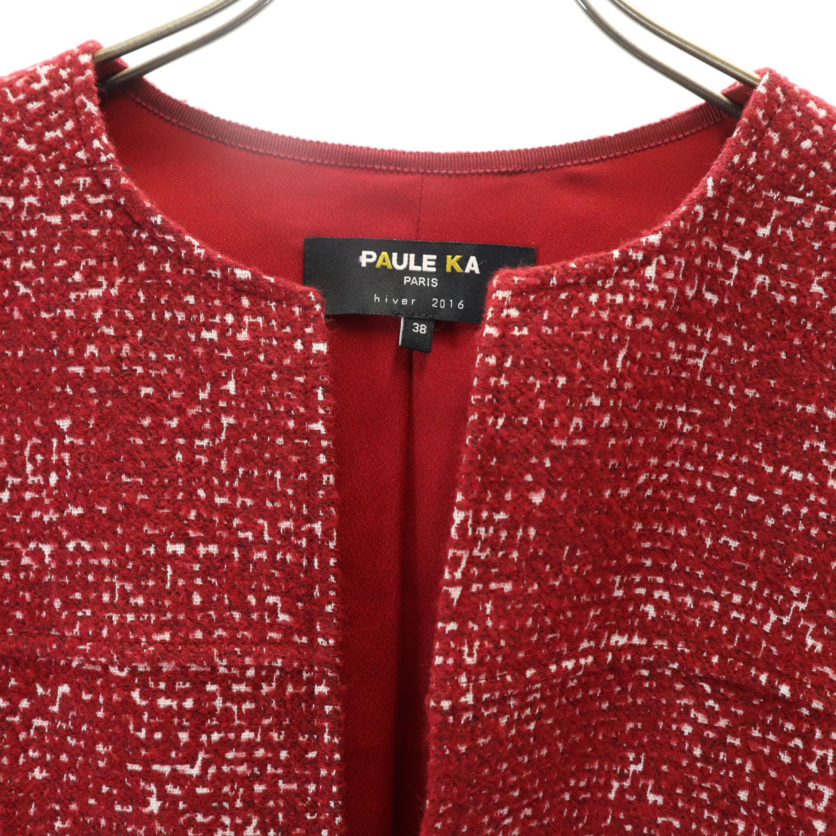 美品 PAULE KA ポールカ ノースリーブ ワンピース 38 レッド セット レディース