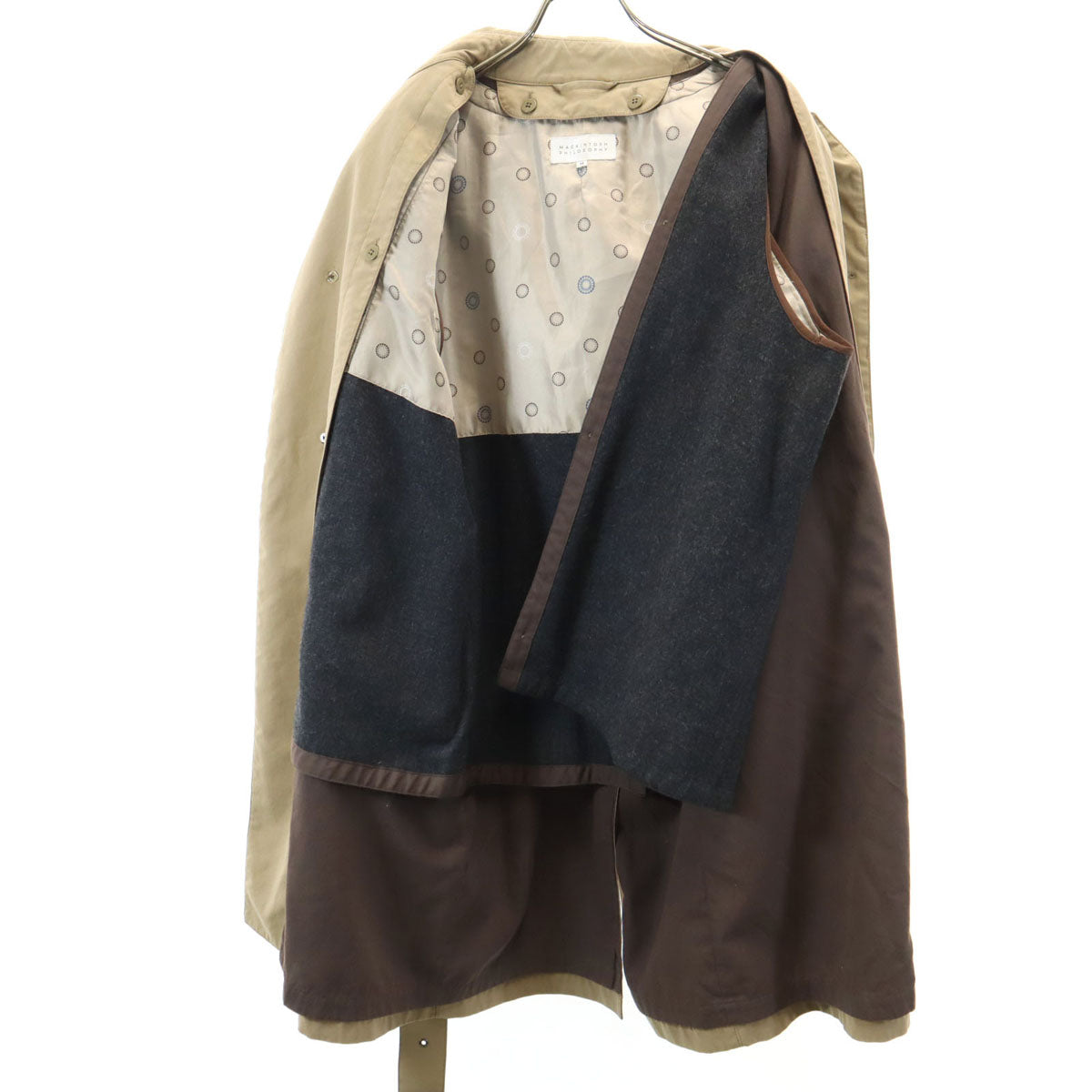 MACKINTOSH PHILOSOPHY マッキントッシュフィロソフィー トレンチコート 38 ベージュ ベストライナー付き メンズ