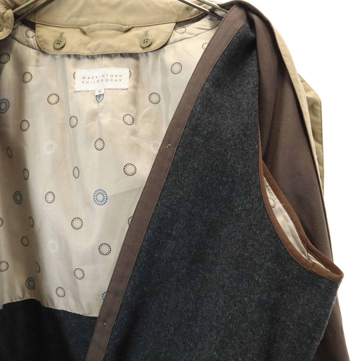 MACKINTOSH PHILOSOPHY マッキントッシュフィロソフィー トレンチコート 38 ベージュ ベストライナー付き メンズ