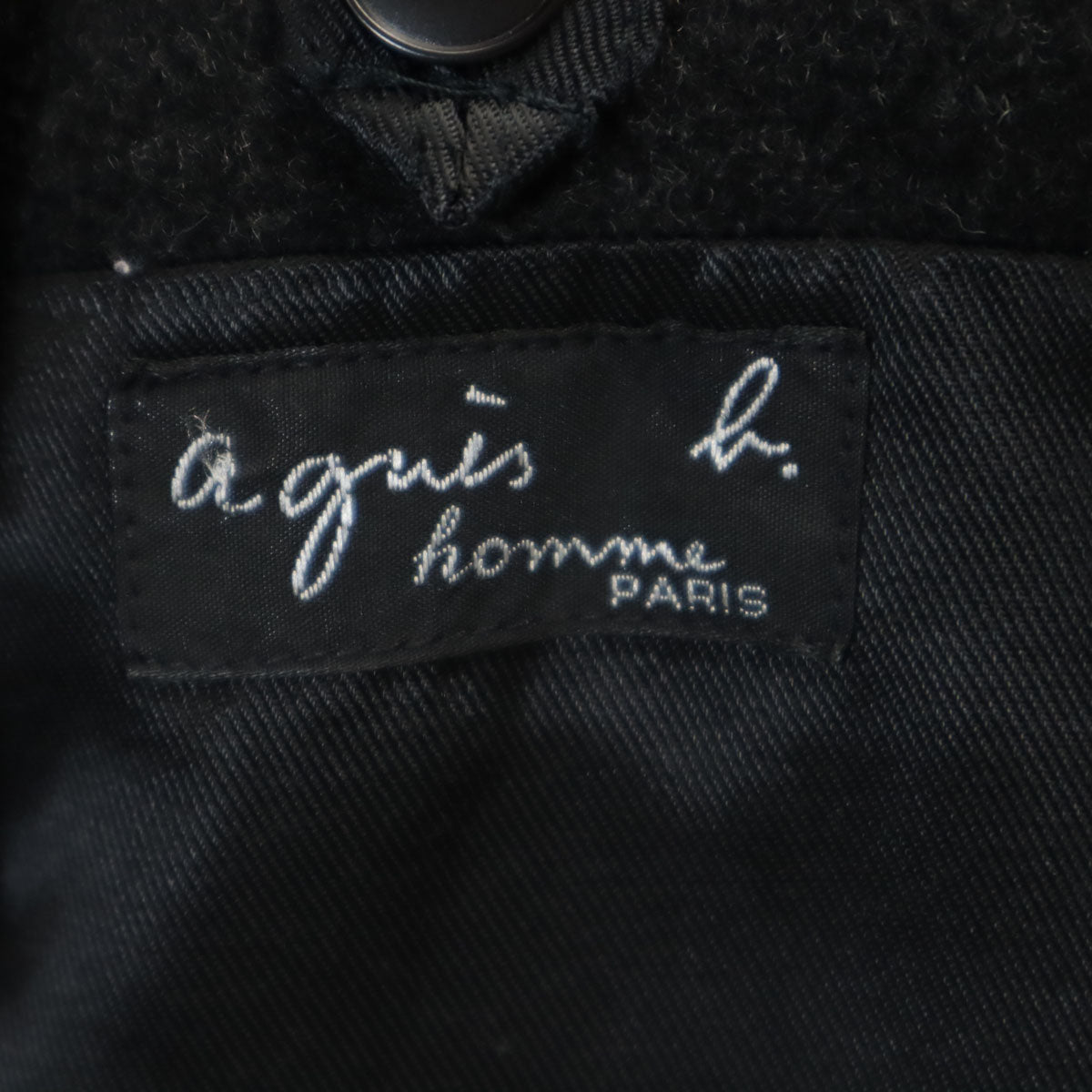 agnes b. homme アニエスベーオム フランス製 メルトン チェスターコート 3 チャコールグレー メンズ