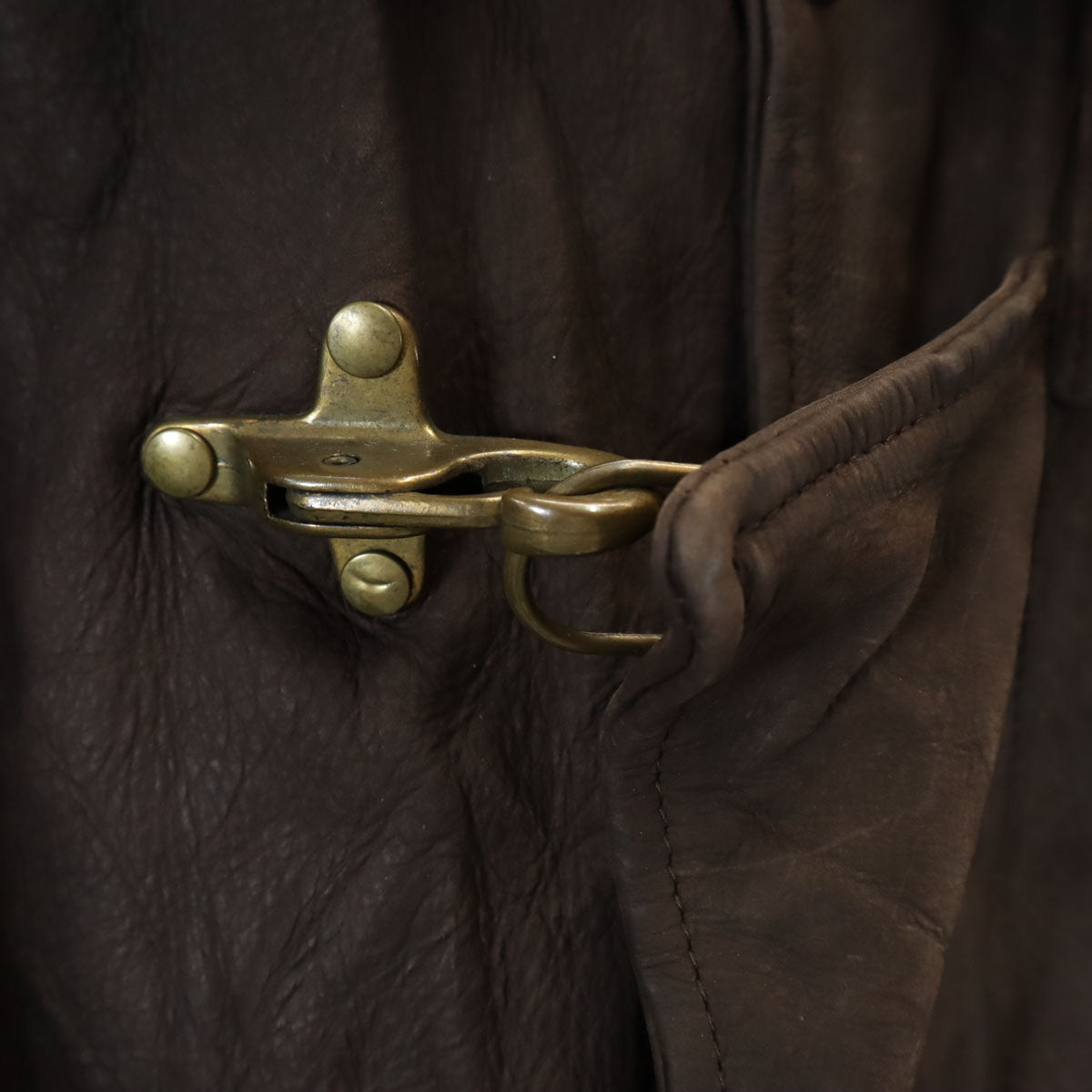 80s 90s オールド ファイヤーマン レザーコート 54 ブラウン 裏キルティング メンズ