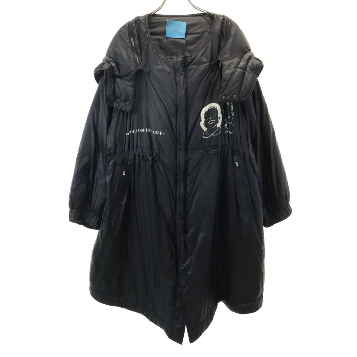 UNDERCOVER アンダーカバー バックプリント ヒューマン コントロール システム 中綿コート 1 ブラック メンズ